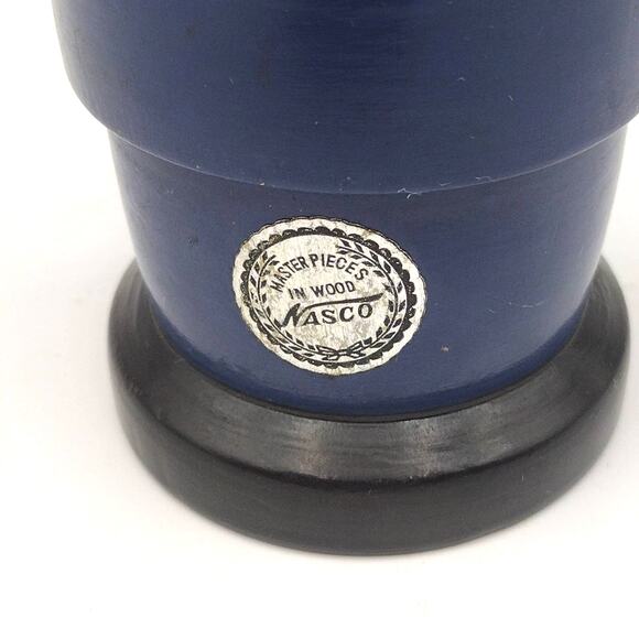 Vintage 11" Wooden Blue Police Officer Cop Bobblehead Nodder Bank Nasco Japan - Picture 6 of 8